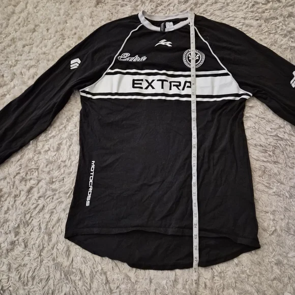 ☆5/$15☆H&M Divided EXTRA Racing Long Sleeve Shirt | Black & White | XS - Picture 7 of 16